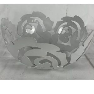 Alessi Rose Metal Basket Bowl Modern Art Decor RARE